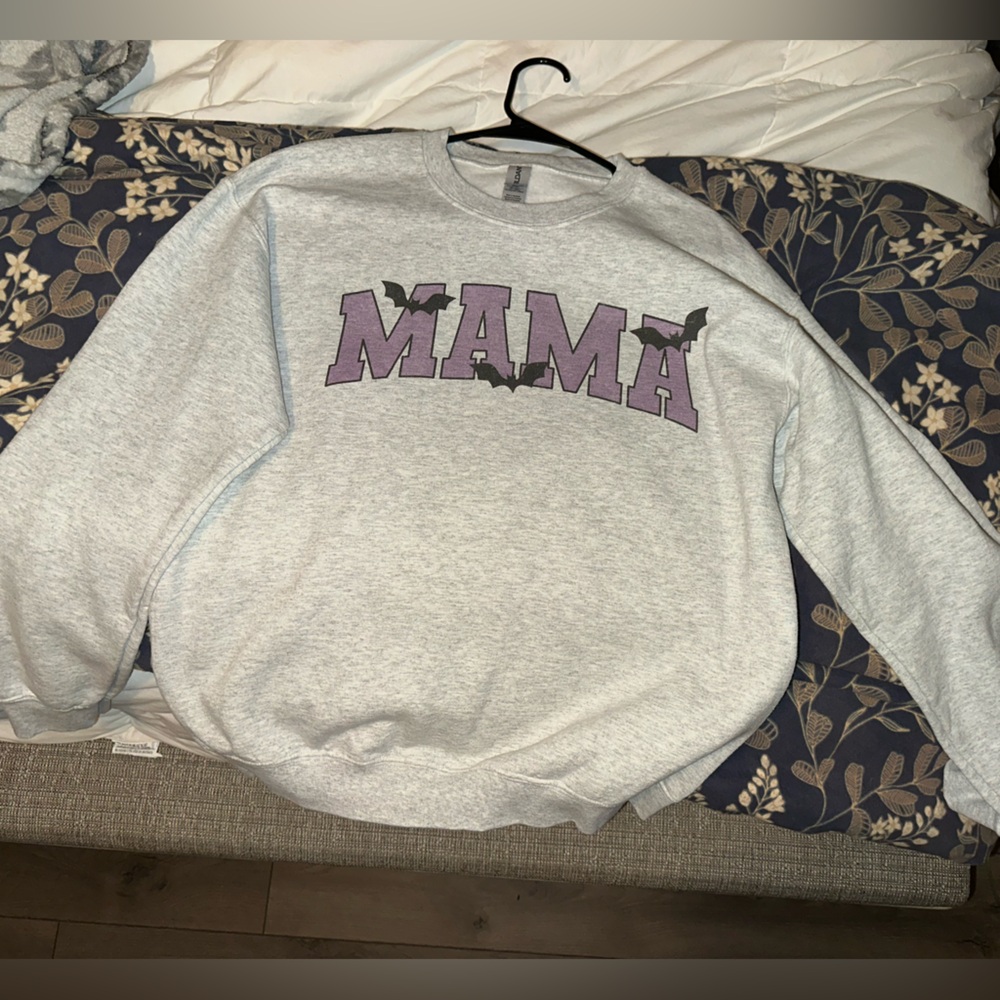 Halloween Mama Gray Sweatshirt With Bats